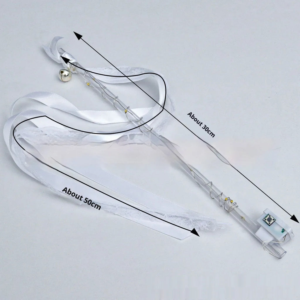 LED star moon luminous fiber rod 30cm glow stick on dark background