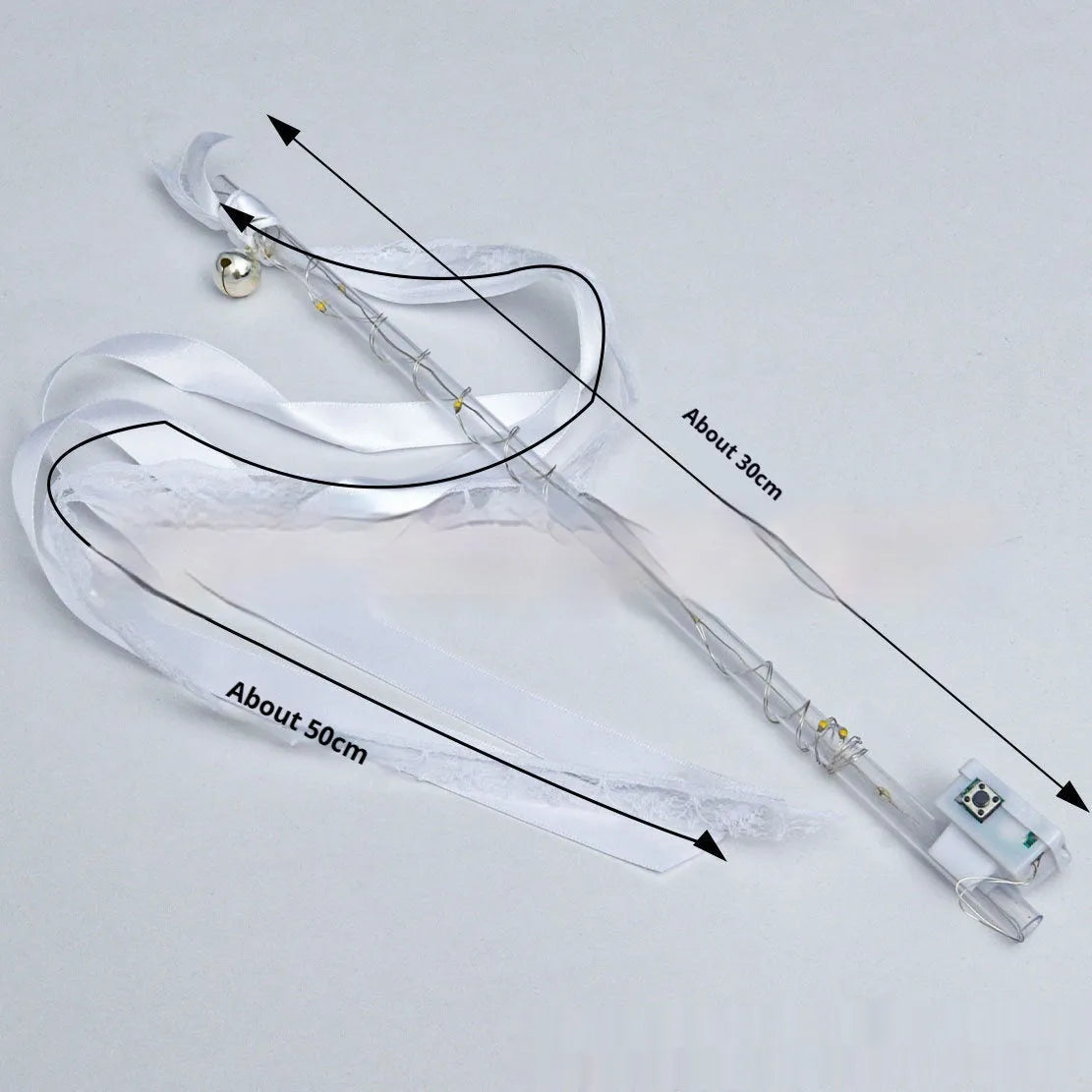 LED star moon luminous fiber rod 30cm glow stick on dark background