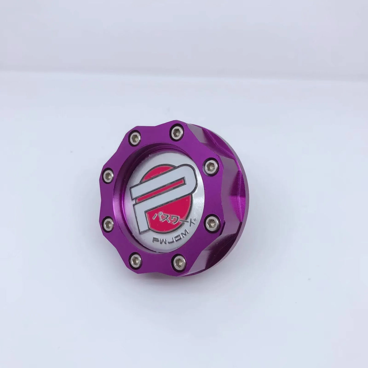 Aluminium alloy fuel tank cap for Honda cars in red, blue, gold, and purple colour options