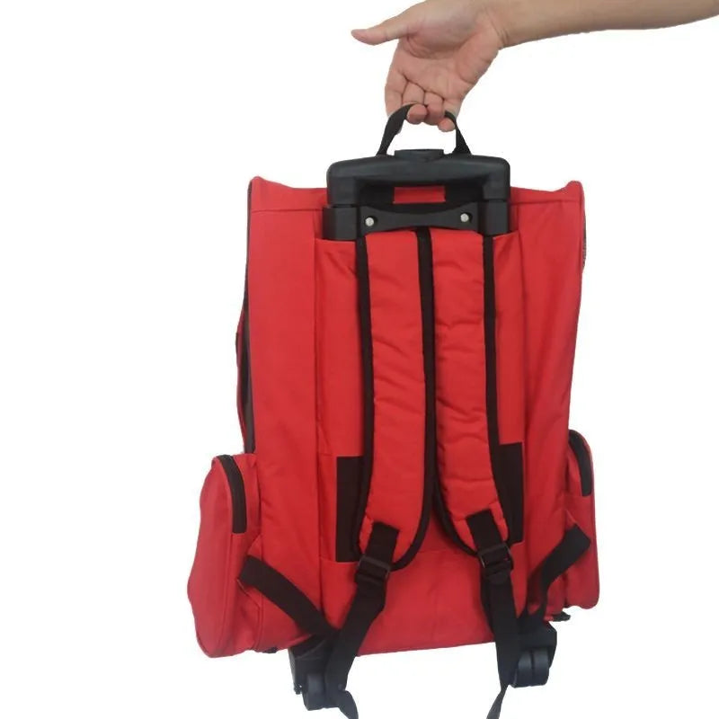 Foldable pet rucksack in 600D Oxford cloth 40-litre capacity for dogs and cats red and sapphire blue