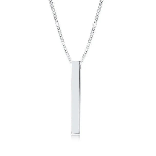 Crystal necklace for men with alloy silver pad finish in European American style