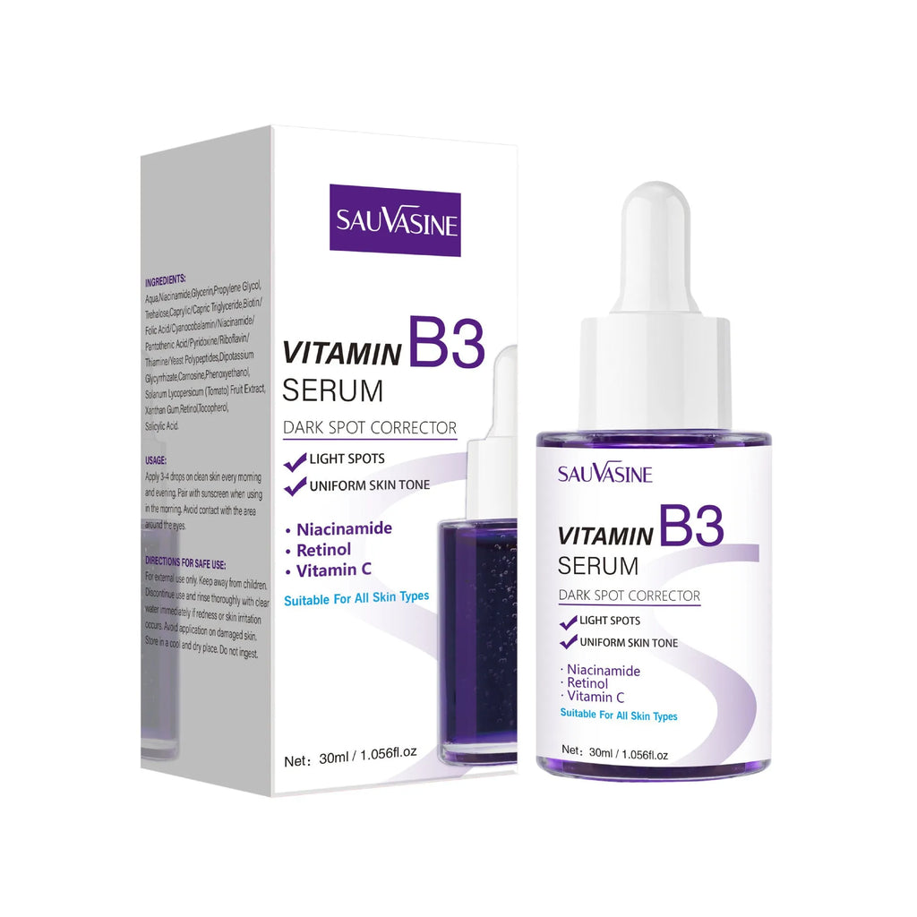 Vitamin B3 30ml facial essence bottle with nourishing and firming serum for all skin types
