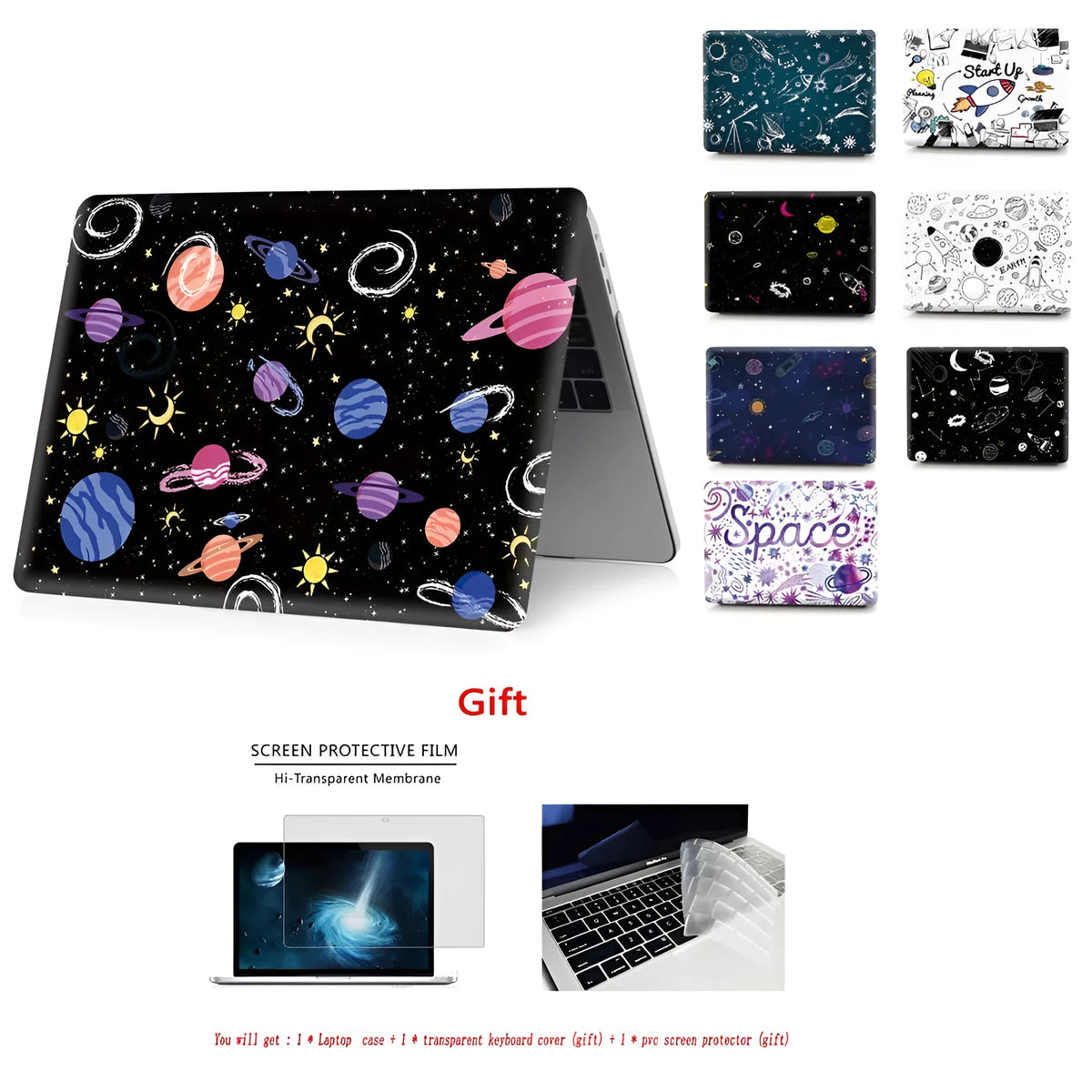 Cartoon space series hard plastic laptop case for Apple MacBook 13 inch with colourful design