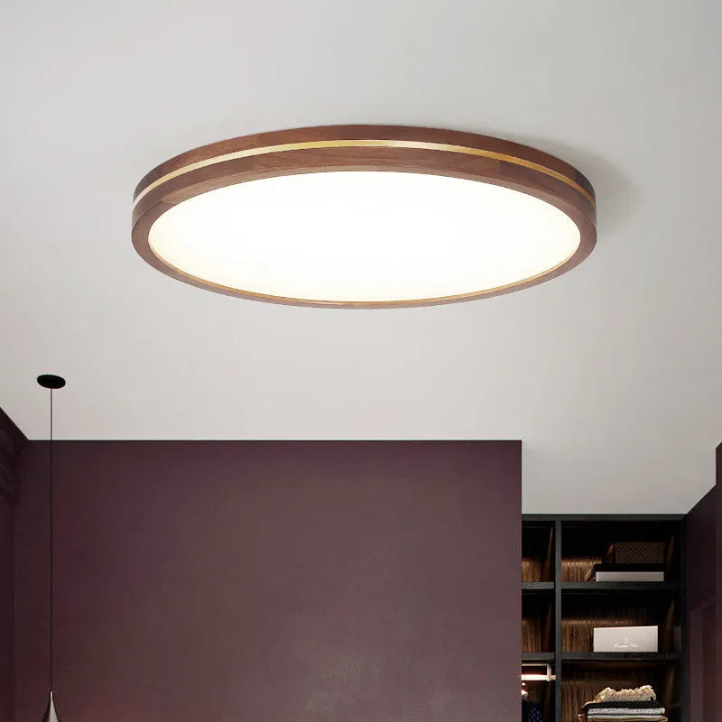 New Chinese style wooden ceiling lamp modern minimalist for living room bedroom 30cm