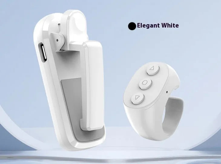 Smart wireless page turner remote with finger clicker for Kindle tablets and phones in black pink or white.