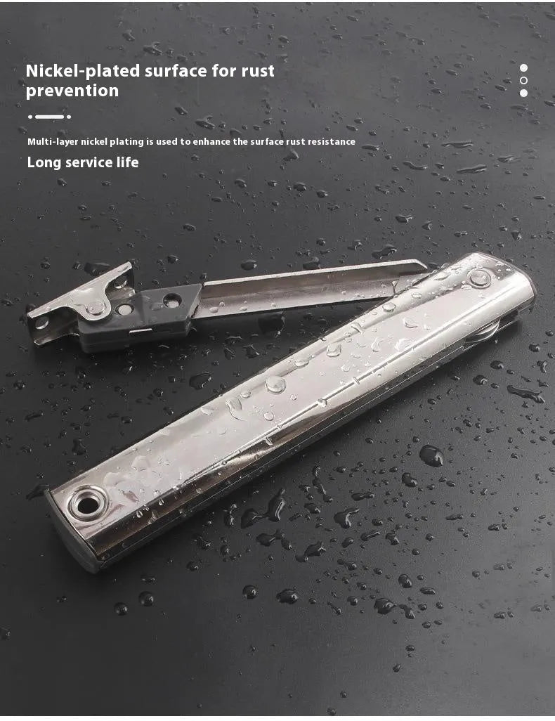 Cold rolled steel tatami cabinet flap-up door support rod with spring jackstay in stainless steel natural colour