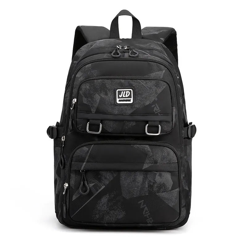 Girls' large capacity nylon backpack with physiological curve backplate in multiple colour and pattern options