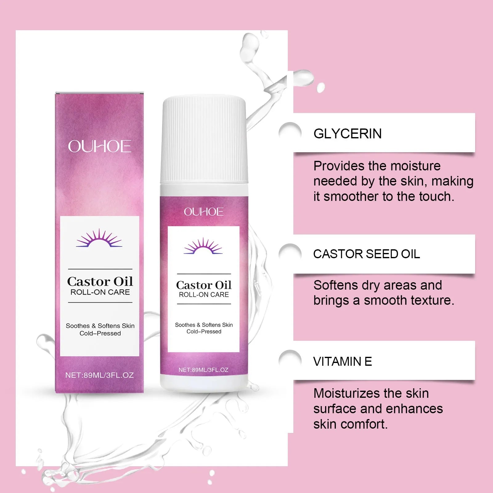 89ml skin moisturising ball treatment oil with applicator for targeted dry skin care