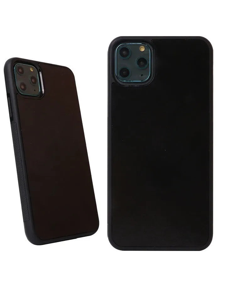 Anti-gravity nano adsorption TPU silicone phone case for Apple iPhone in black solid colour back cover