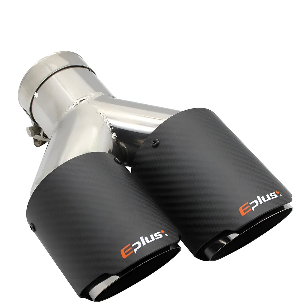 Universal silver stainless steel exhaust pipe muffler with inlet diameter options from 51mm to 101mm