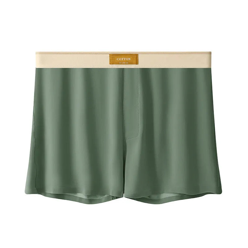 Men's ice silk underwear in solid colours showing loose fit and mid waist design