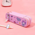 Ins cartoon double-layer PU pencil case with cute astronaut design, available in multiple colours and sizes S to XL