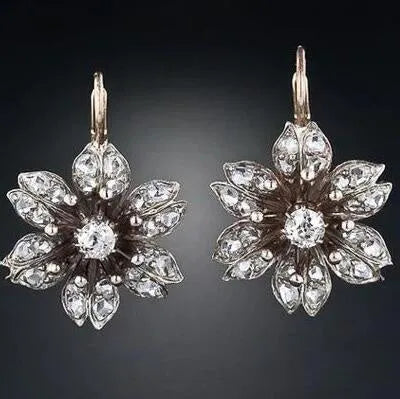 Silver retro fashion earrings for women with electroplated finish and office-appropriate design