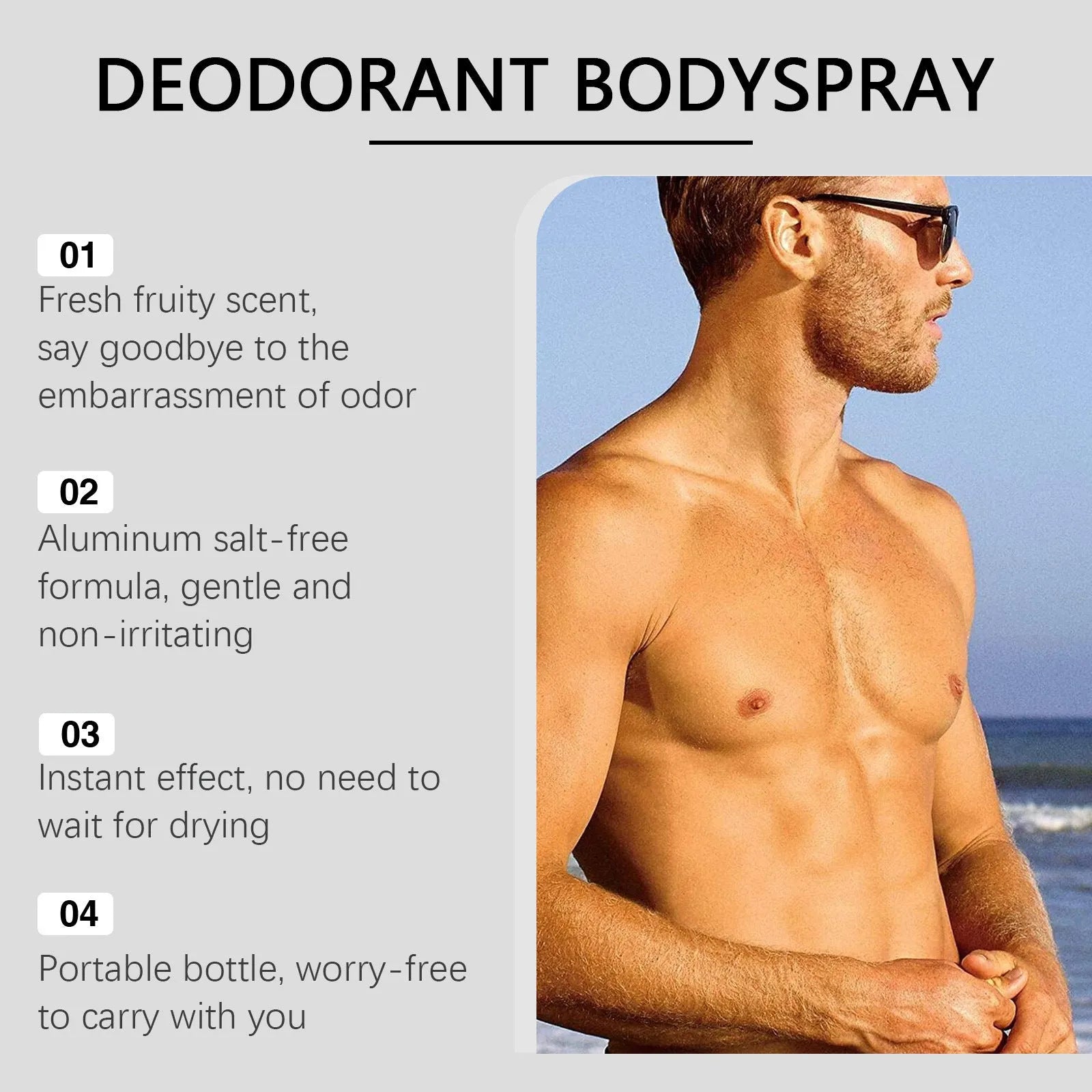 100ml men's fruit fragrance care spray bottle for universal skin type with mango and citrus oils