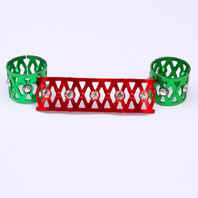 Aluminium hair ring wig decoration with jewel design in multiple colour options