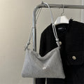 Women's PU leather shoulder messenger bag horizontal square black colour with internal phone pocket