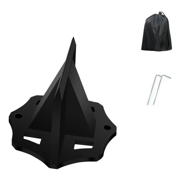 Small square cast iron wood splitter tool for household chopping and outdoor use