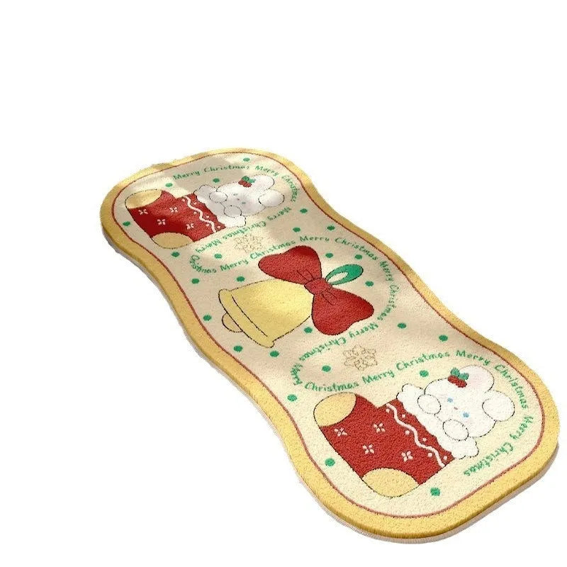Christmas series imitation cashmere carpet decoration with festive patterns available in multiple sizes from 40x120cm to 80x200cm