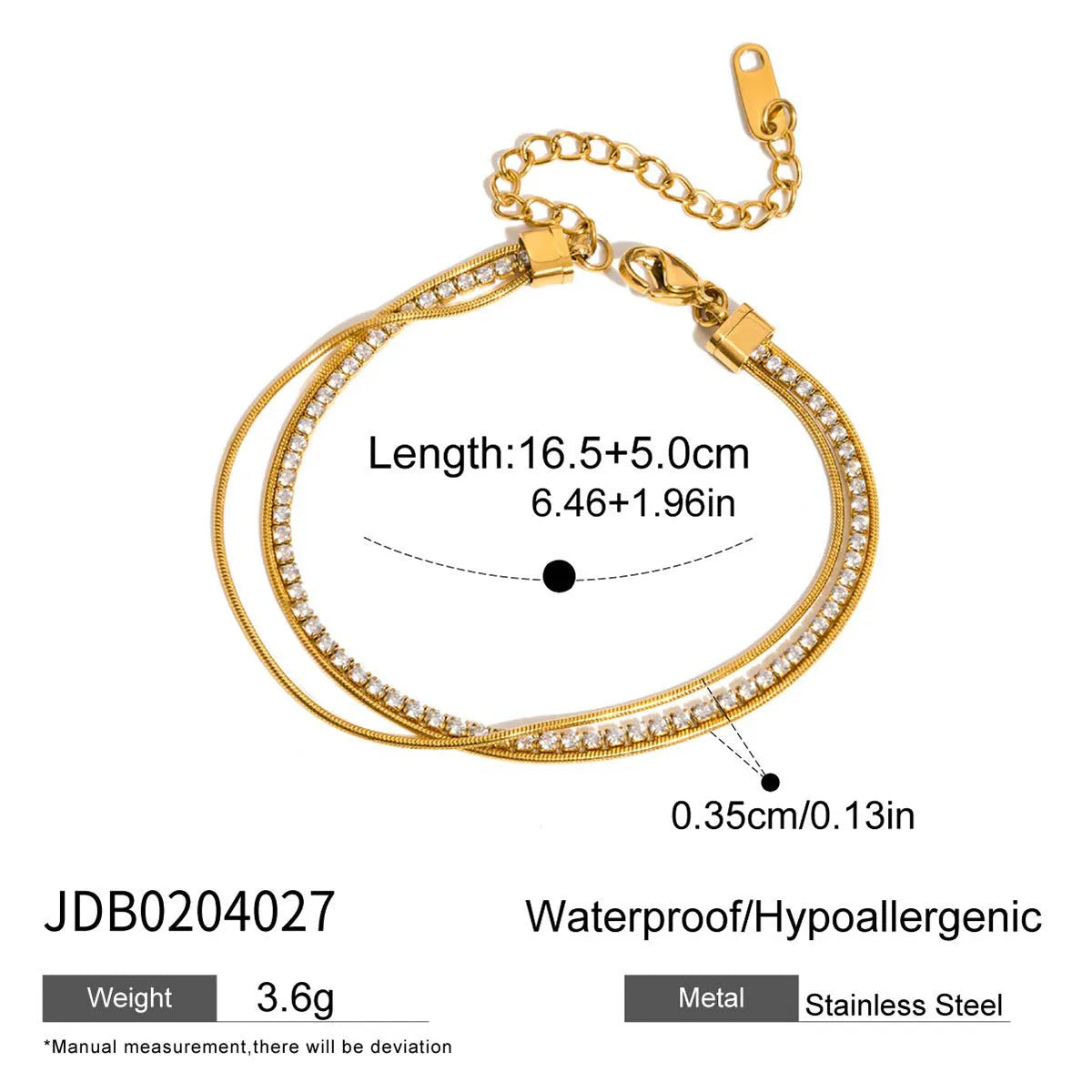 Stainless steel geometric drip oil love bracelet for women electroplated finish