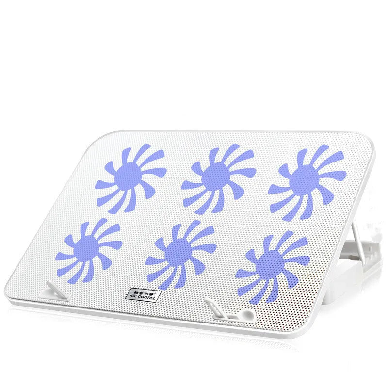 A9 laptop cooler radiator with six fans and alloy frame in black regular version