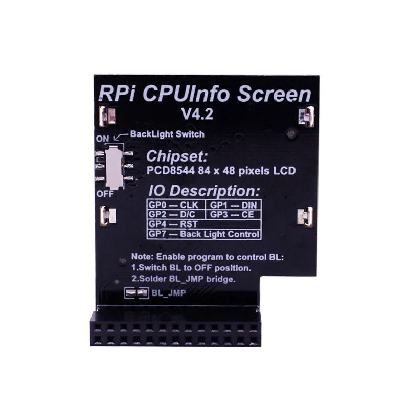 1.6-inch LCD screen for Raspberry Pi showing CPU data with blue backlight.
