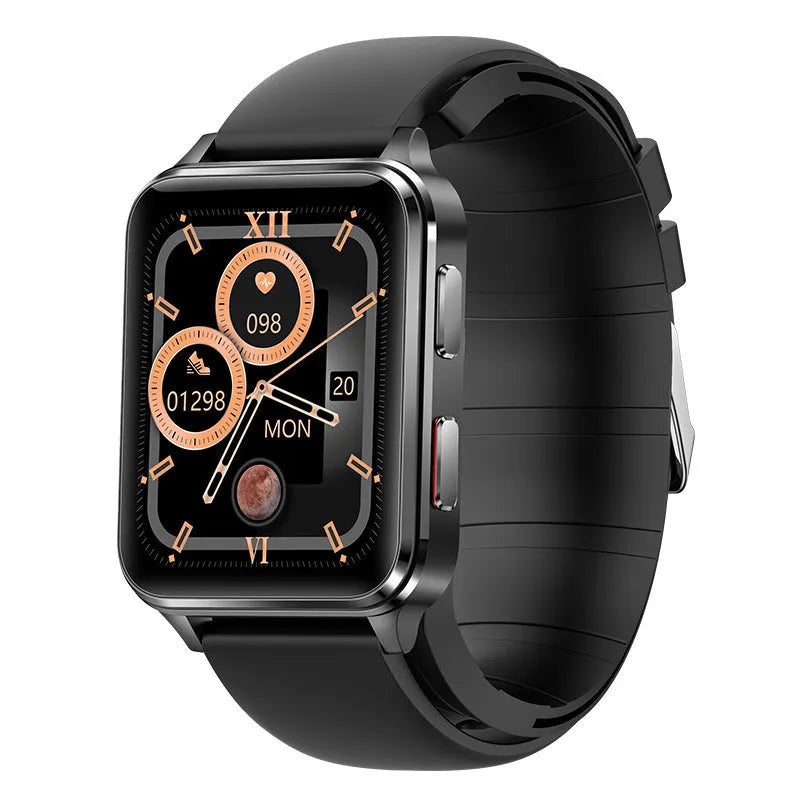 Blue all-weather multi-sport watch with a 1.70-inch screen on a silicone wristband