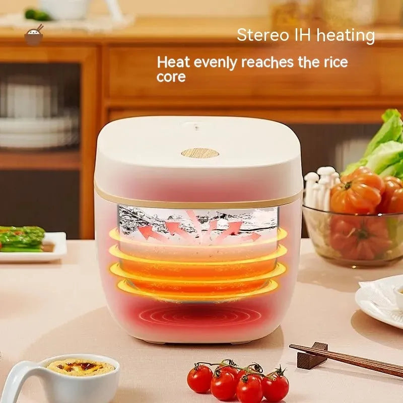 White intelligent multi-function rice cooker with 3L capacity and included accessories