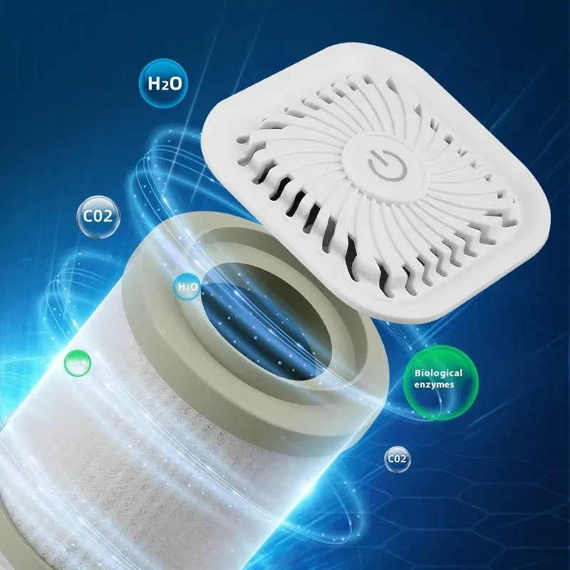 Compact USB air purifier in black or white for car and small space use