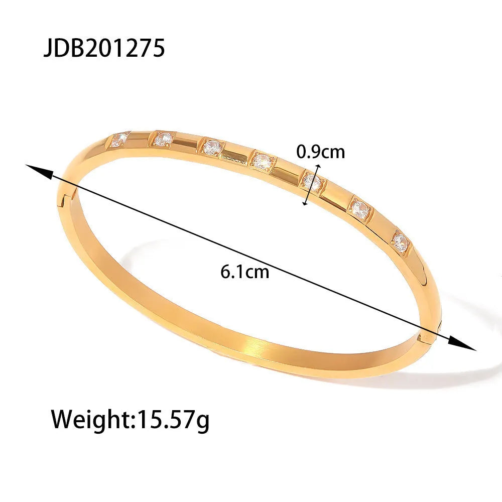 Stainless steel zircon bracelet with electroplated finish in colour JDB201271, European American style