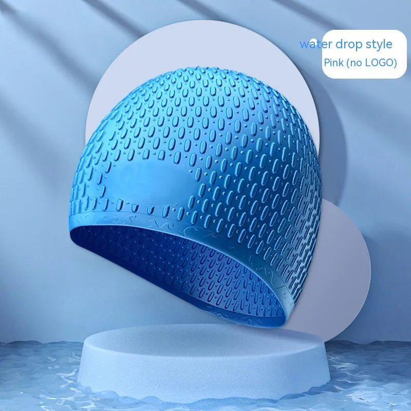 Adult silicone swimming cap in solid colour design available in multiple colour options