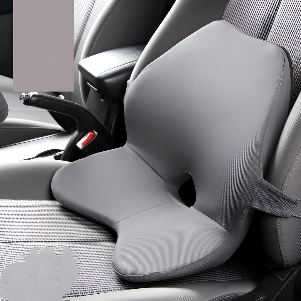 Memory cotton car waist pad and matching headrest for driver seat lumbar support in neutral colour options