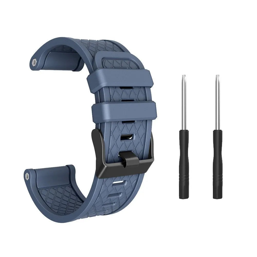 Jiaming 26mm silicone sports watch strap with stainless steel buckle in multiple colour options