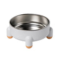 Green stainless steel pet bowl with non-slip base and high foot design for dogs and cats