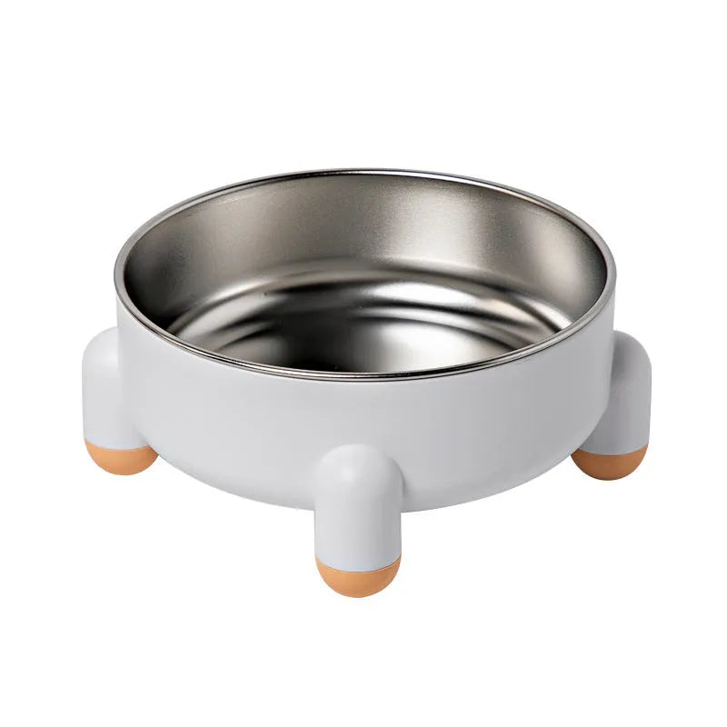 Green stainless steel pet bowl with non-slip base and high foot design for dogs and cats