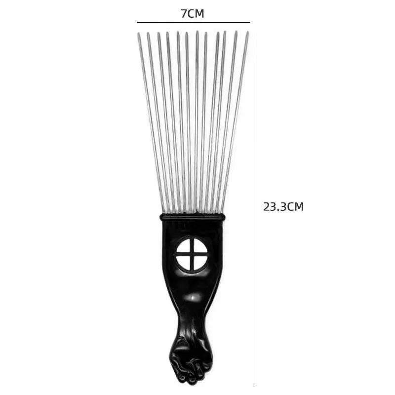 Male creative portable steel needle comb with plastic body over 20cm length