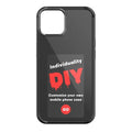 E-ink phone case for Apple iPhone with NFC screen projection displayed in black TPU, showing a custom image on the e-ink screen