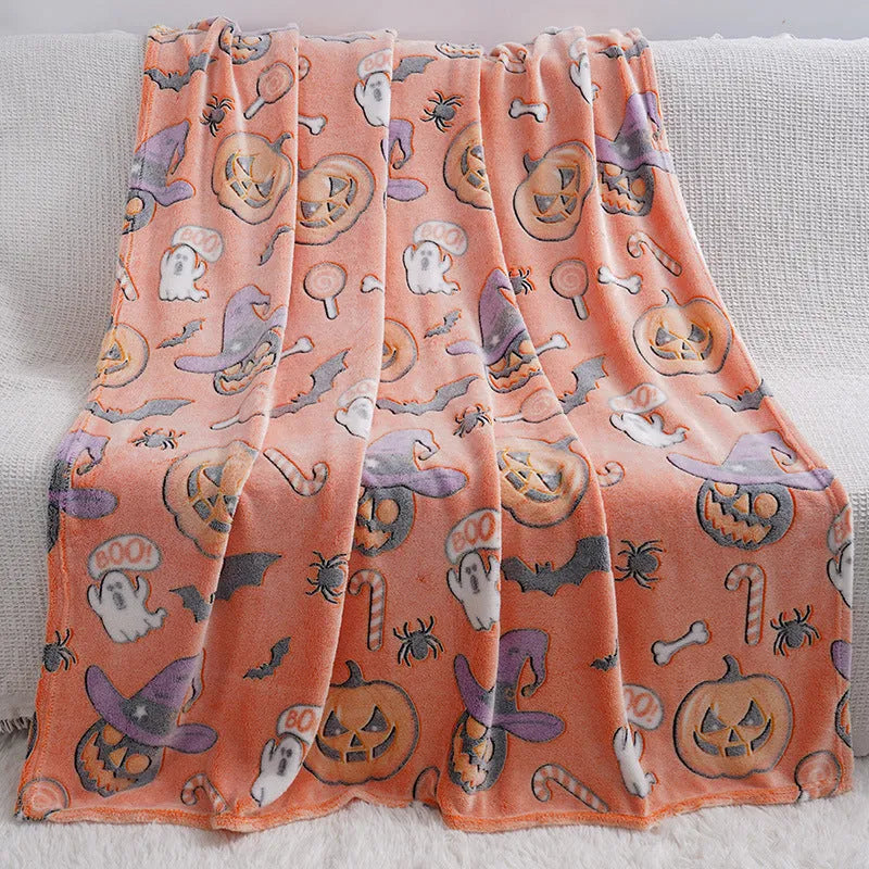 Children's cartoon style flannel blanket for air conditioner cover in two sizes.
