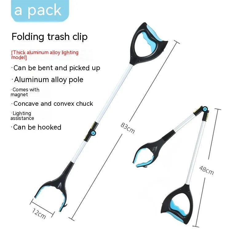 Plastic trash folder artifact with aluminium alloy clip in multiple colour options