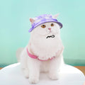 Pet sun protection bucket hat with anti-off adjustable string clip in polyester for dogs and cats
