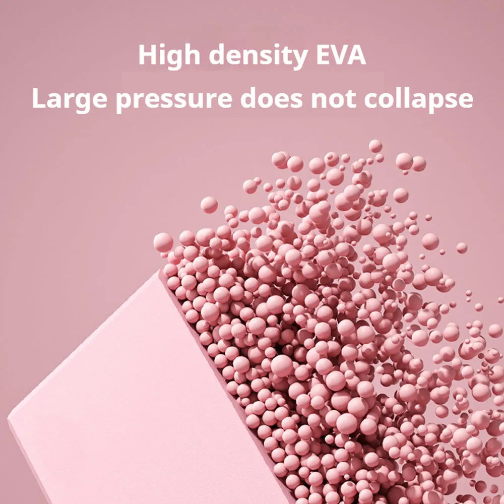 Solid colour EVA foam yoga block with grip ridges measuring 23x15x7.6cm