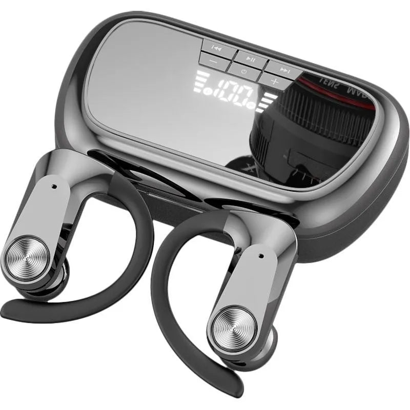 Sports running in-ear headset with ear hook design, PC ABS material, available in Black Q2S colour
