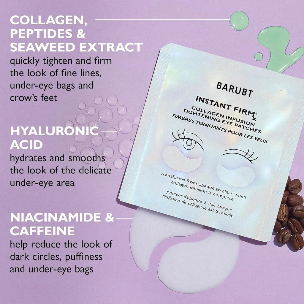 Collagen firming eye mask BA5058 white 9x11.6cm under-eye pad in box