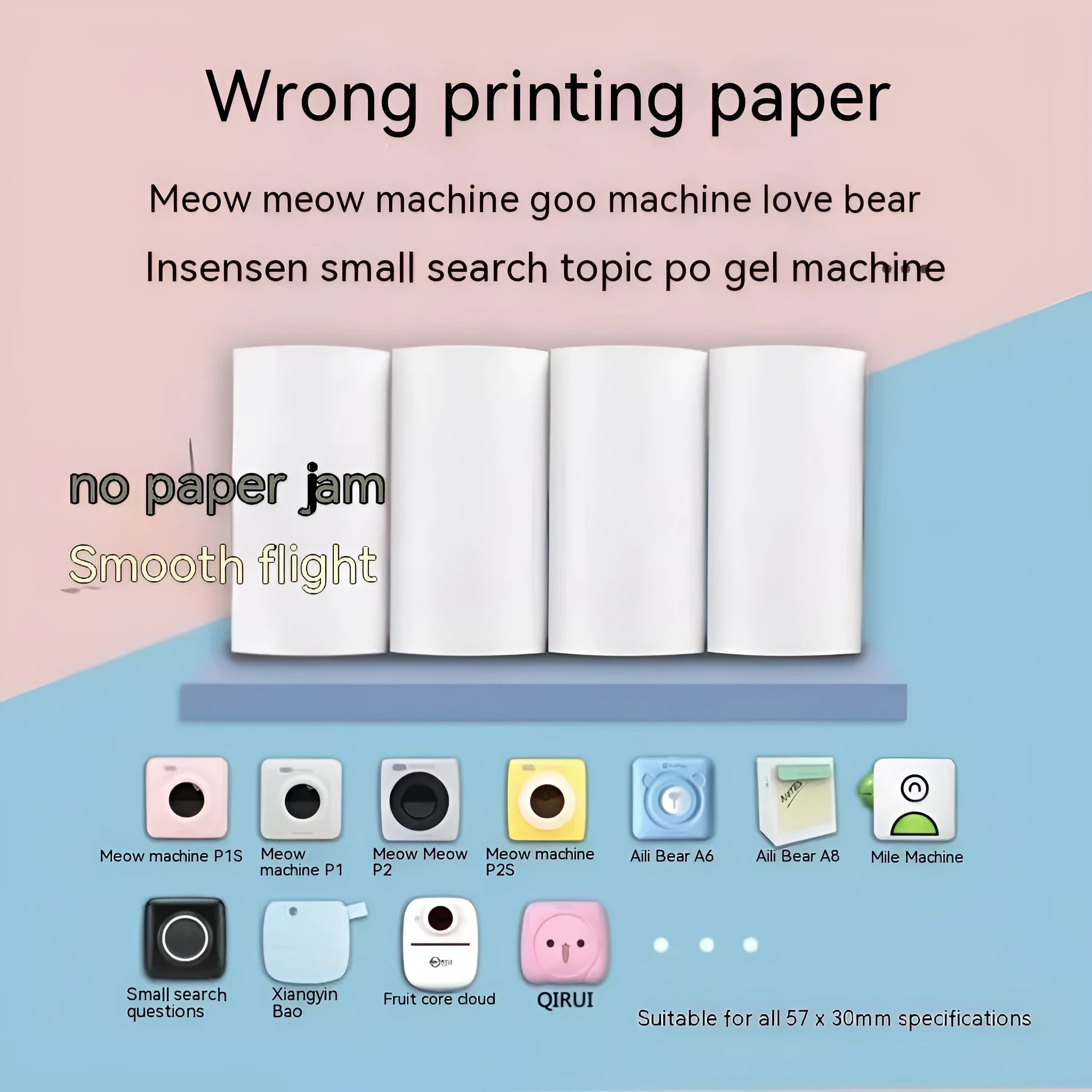57x30cm thermal paper rolls for incorrect printers and cash registers