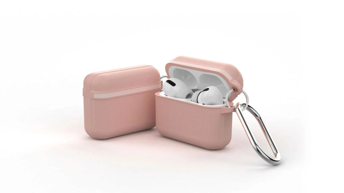 Silicone clamshell earphone case for AirPods with metal buckle and 3.0mm thick corners