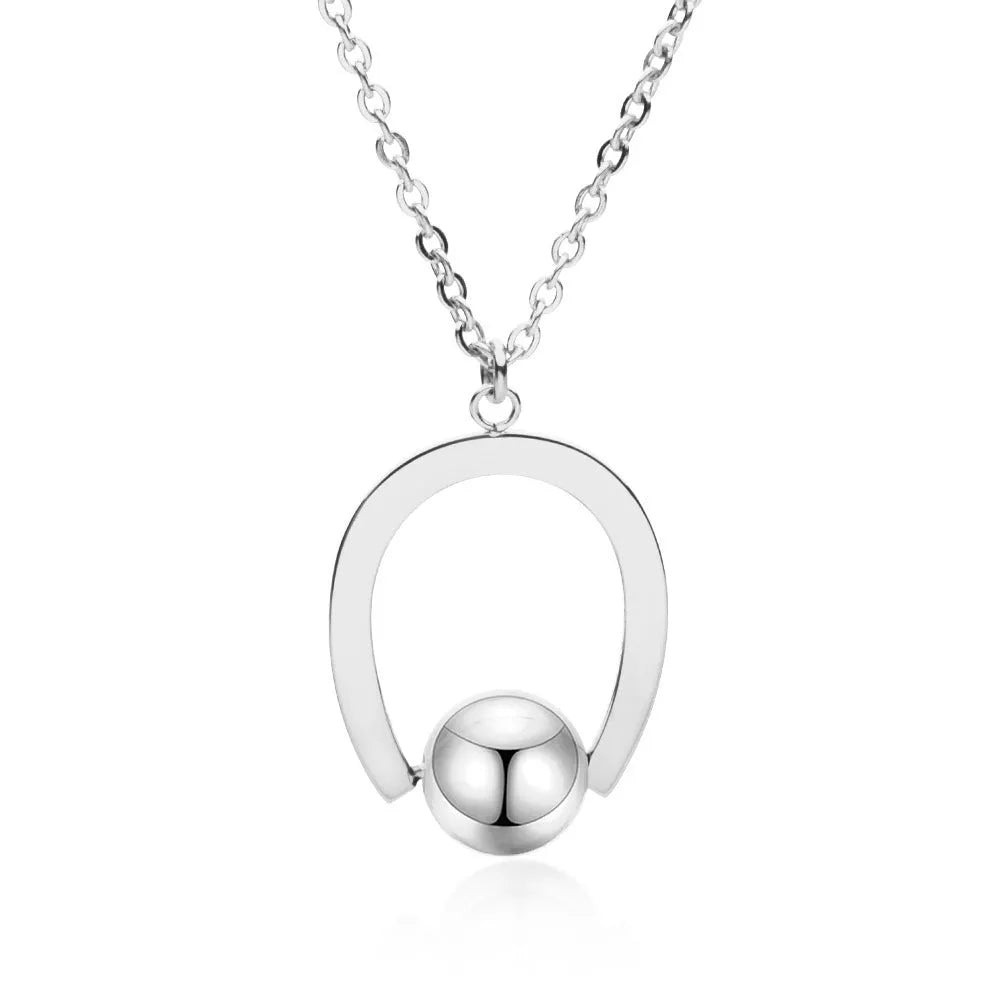 Adjustable stainless steel necklace with cross chain design and geometry pendant in gold or silver finish