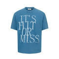 Men's American retro style letter printed T-shirt in cotton blend fabric, loose fit