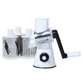 Multifunction food processor and vegetable chopper gadget in kitchen with suction cup base.