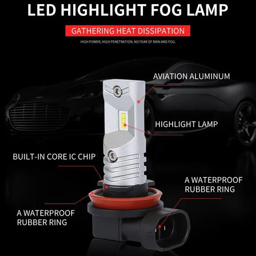 H11 H8 CSP LED car front fog lamp bulb with aviation aluminium housing