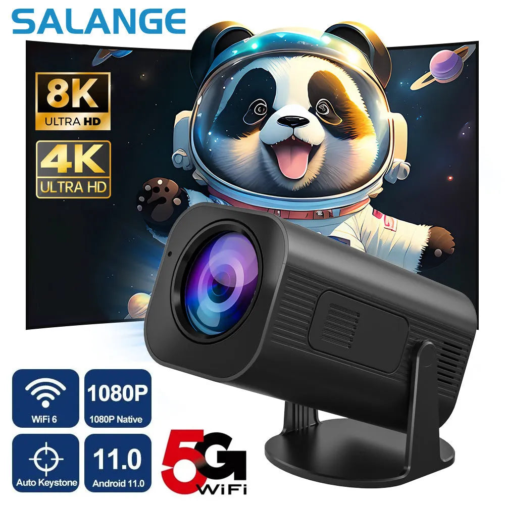 P330 portable mini projector in black or white colour with remote control on a table.