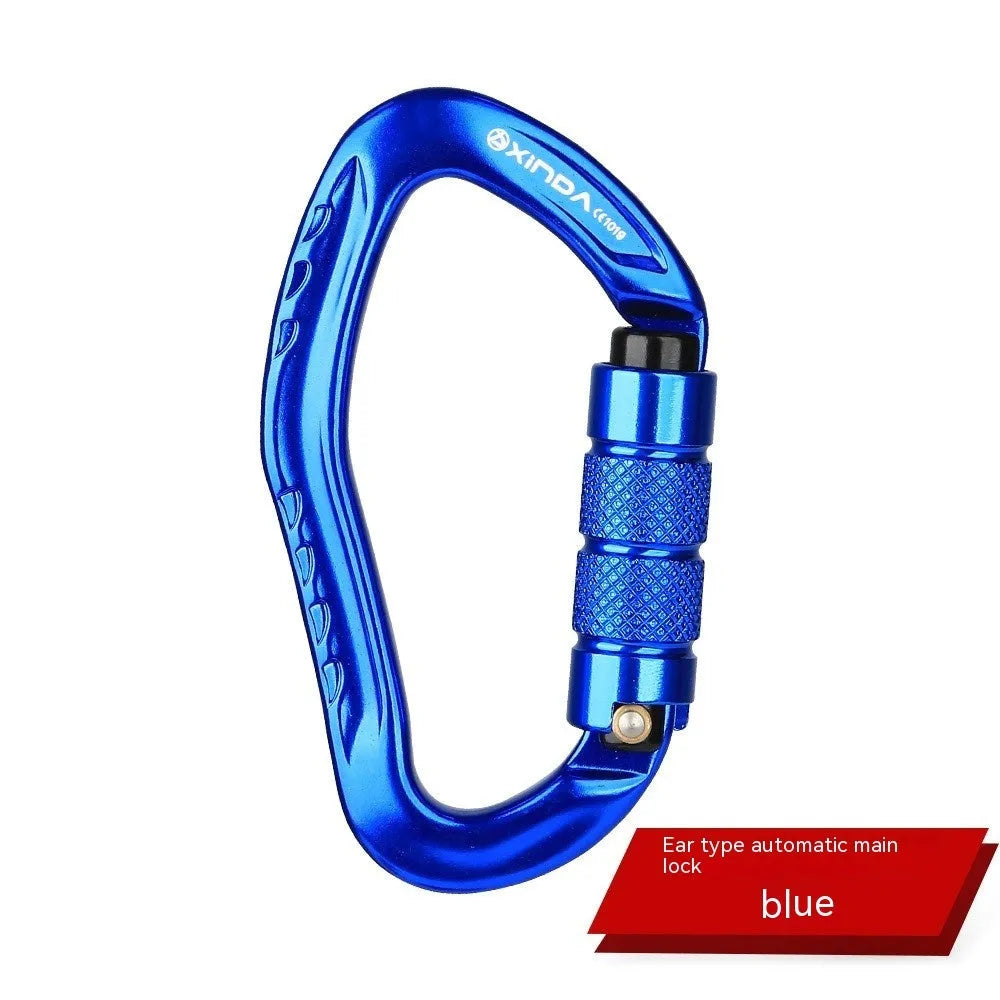 Automatic lock climbing carabiner in five colour options for rock climbing equipment
